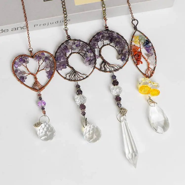 Tree of Life Crystal Chip Sun Catcher - Begonia L