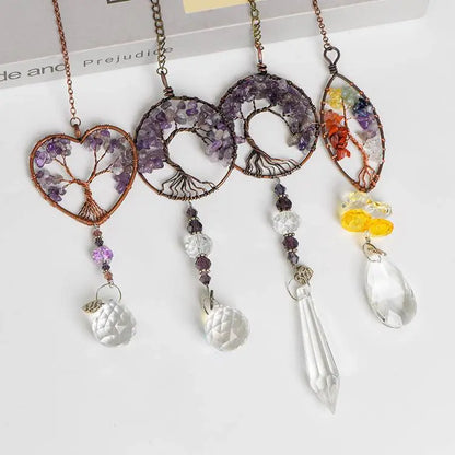 Tree of Life Crystal Chip Sun Catcher - Begonia L