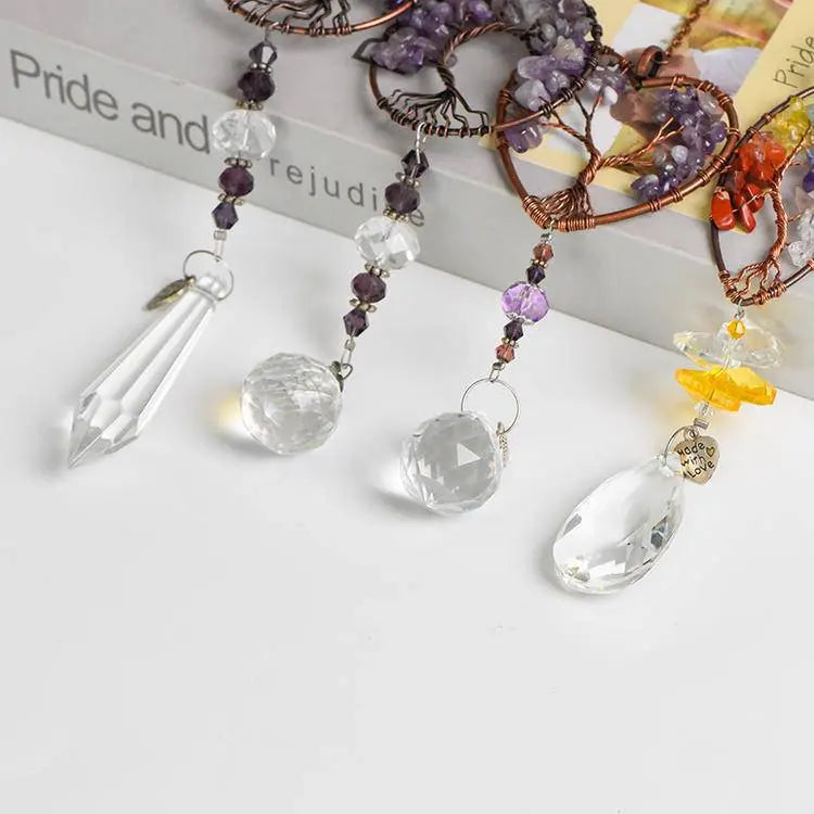 Tree of Life Crystal Chip Sun Catcher - Begonia L