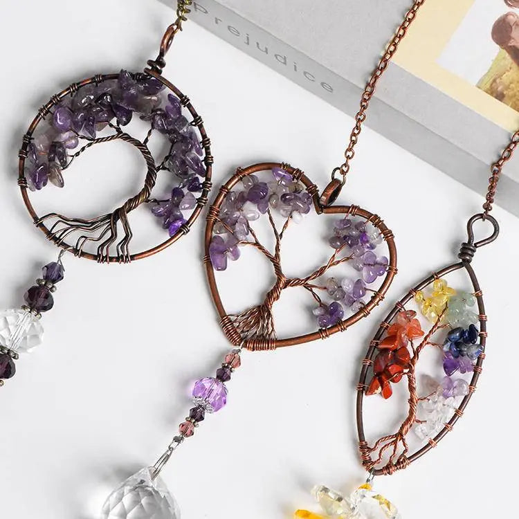 Tree of Life Crystal Chip Sun Catcher - Begonia L