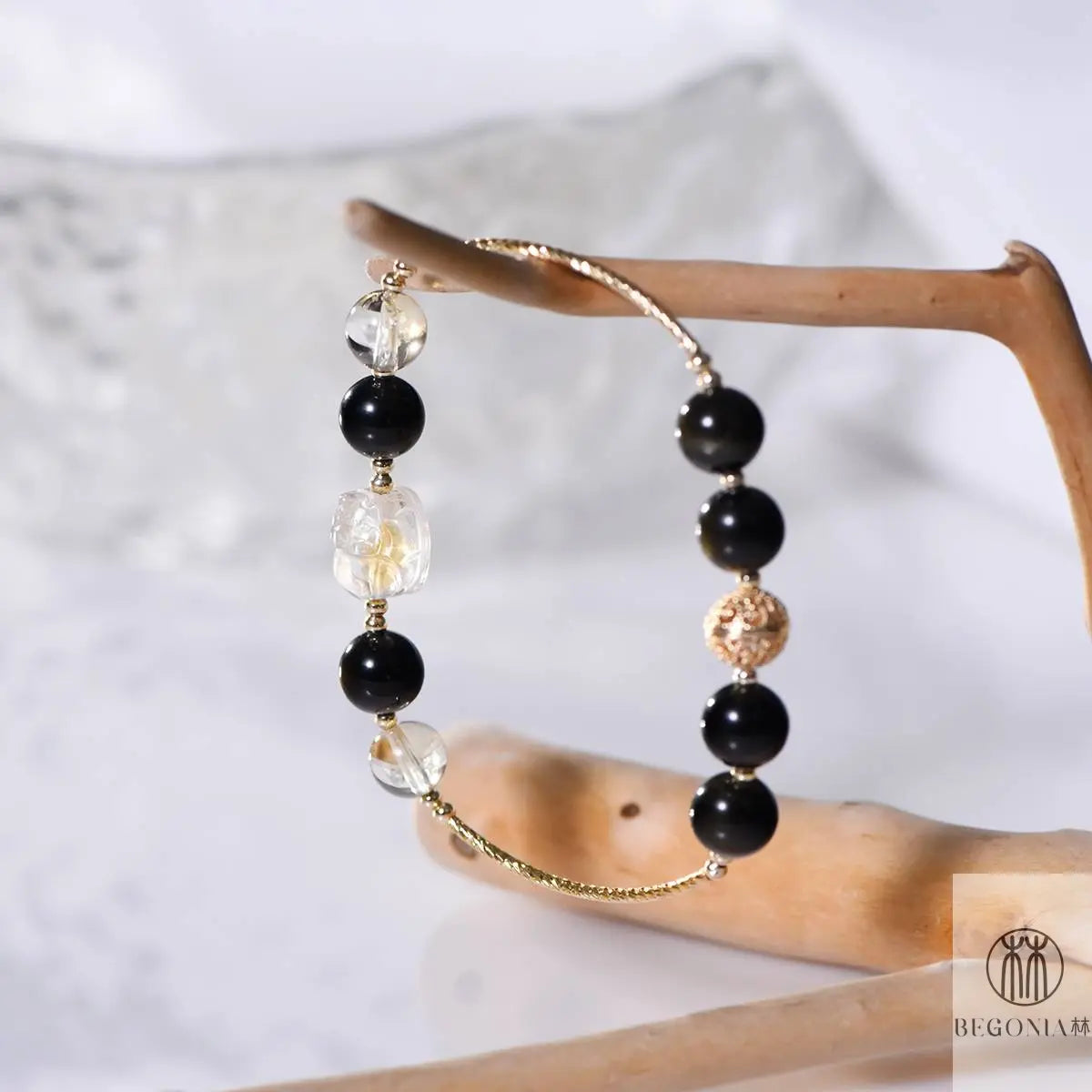Golden Obsidian & Citrine Pixiu Protection Bracelet - Begonia L