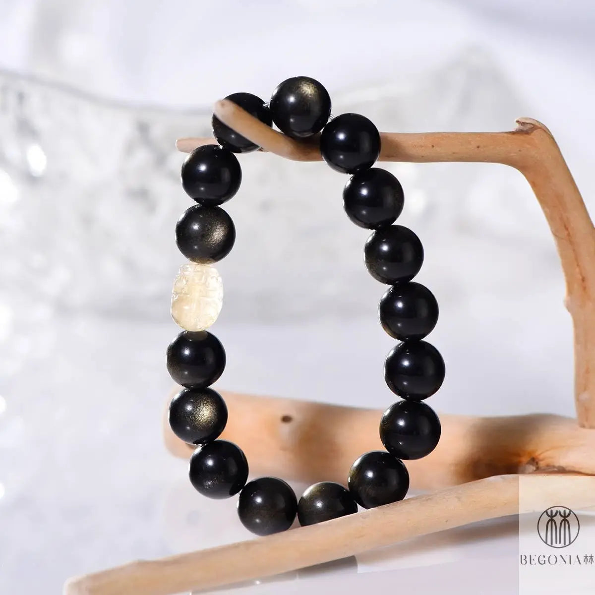 Golden Obsidian & Citrine Pixiu Protection Bracelet - Begonia L