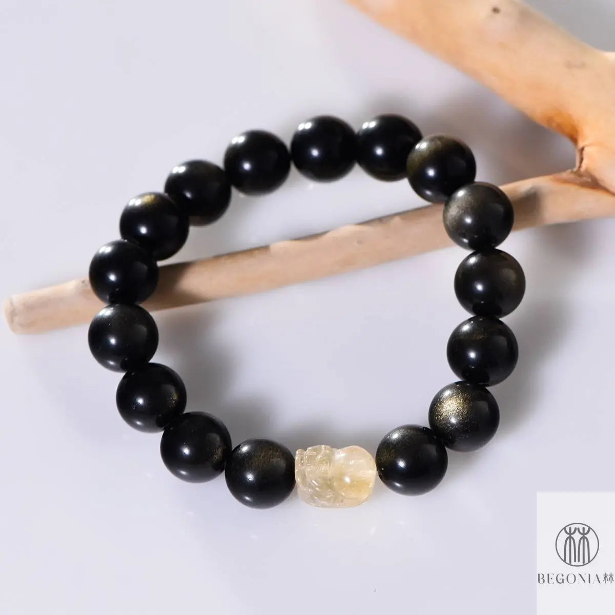 Golden Obsidian & Citrine Pixiu Protection Bracelet - Begonia L