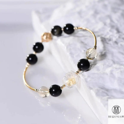 Golden Obsidian & Citrine Pixiu Protection Bracelet - Begonia L