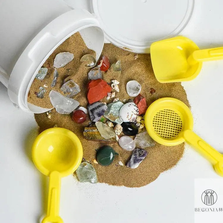 Kids Excavation Kit: Gem Dig & Crystal Sensory Sand Set - Begonia L