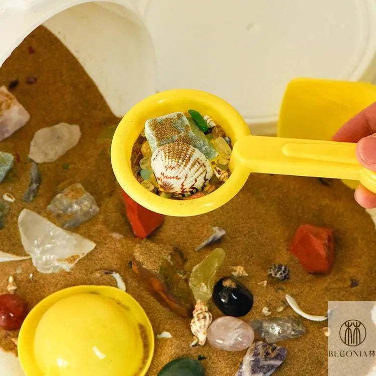 Kids Excavation Kit: Gem Dig & Crystal Sensory Sand Set - Begonia L