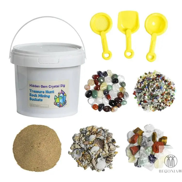 Kids Excavation Kit: Gem Dig & Crystal Sensory Sand Set - Begonia L