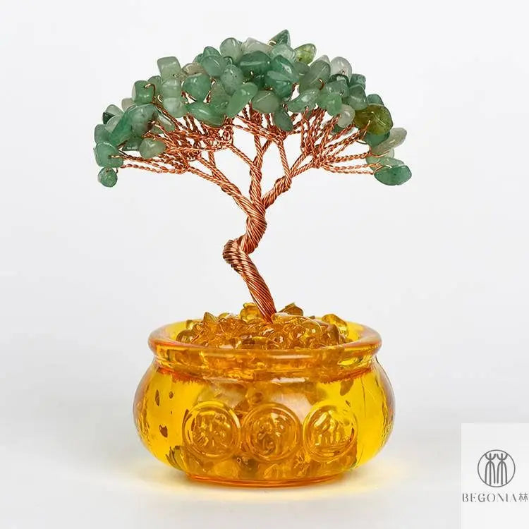 Crystal Gem Tree in Wealth Bowl (81 Stones) - Begonia L